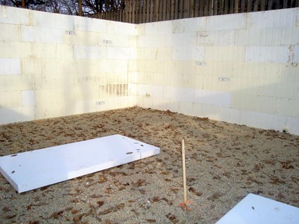 Poured ICFs wall in Passive Haus Foundation